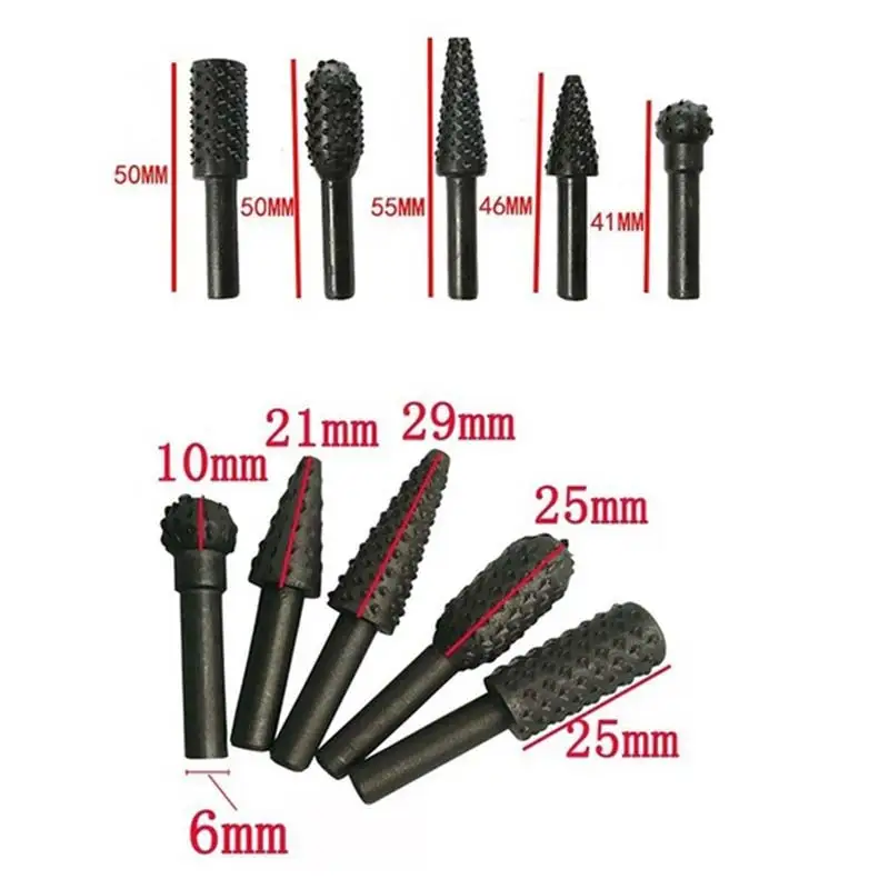 5 шт./компл. роторный ремесло файлы высокое качество 1/4 &quotхвостовиком Рашпиль