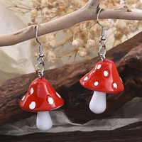 2021 new acrylic mushroom long pendant earrings suitable for girls women and childrens birthday gifts lovely jewelry