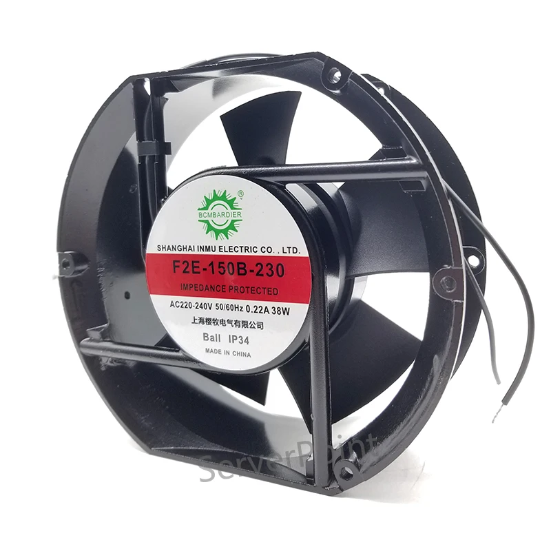 

NEW for F2E-150B-230 Axial AC 220V-240V 0.22A 38W 2600RPM 17250 17cm 2 Wires 50/60HZ 17cm 172*150*50mm Cooling Fan