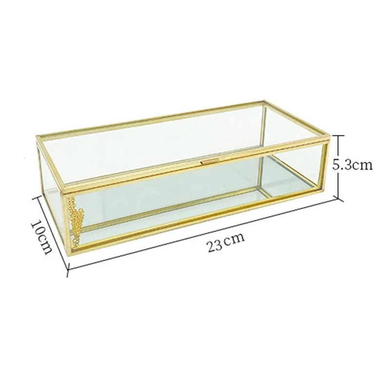 

Geometric Glass Style Jewelry Box Table Container for Displaying Jewelry Keepsakes Home Decoration Plants Container