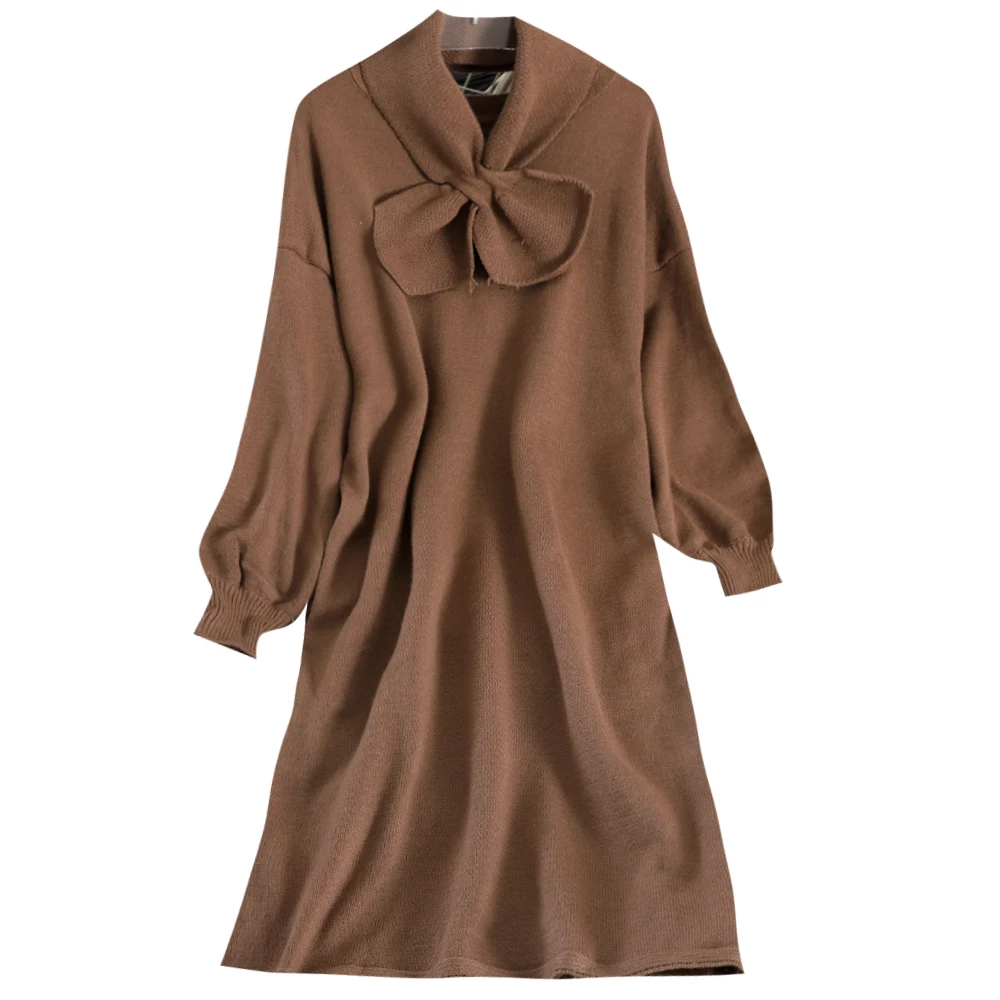 2019 Новая модная женская одежда трикотажное платье осень и зима популярное с