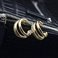 2022 new fashion temperament glossy metal tube ladies earrings cool style high end glossy 925 silver needle womens earrings