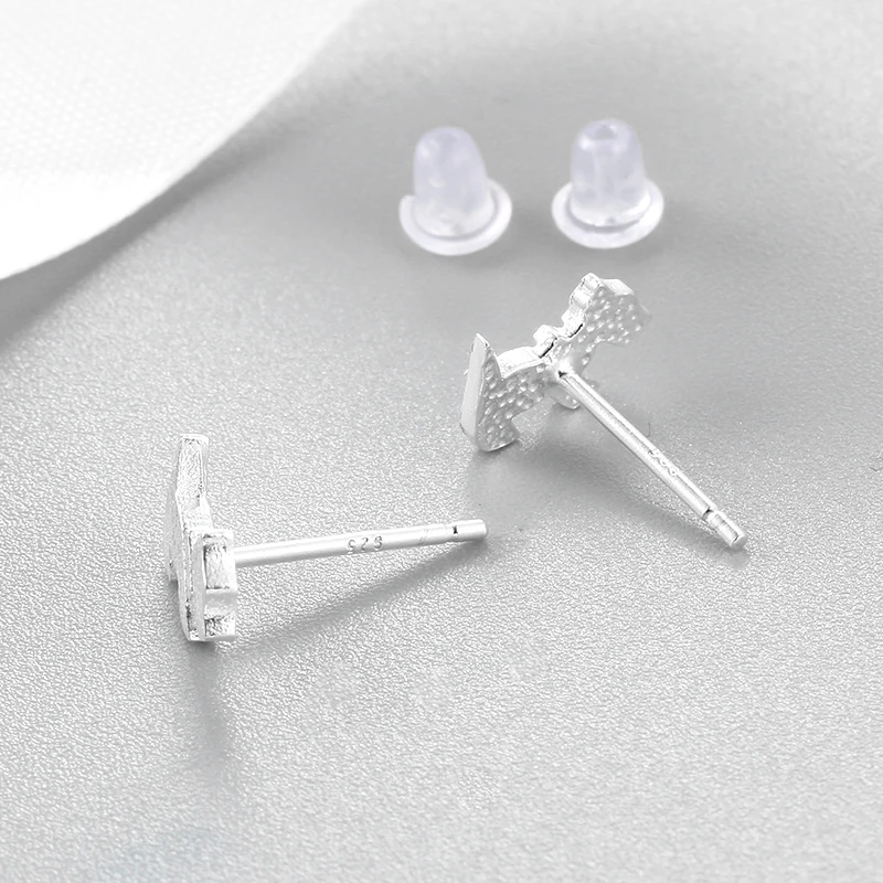 Женские серьги гвоздики в форме щенка Настоящее серебро 925 пробы модные