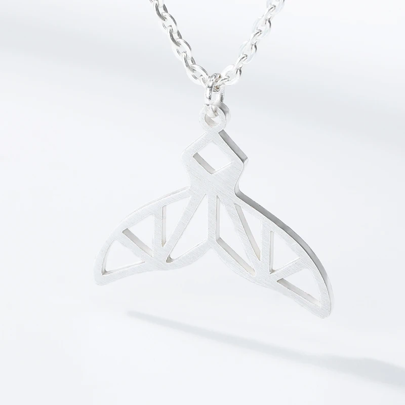 Ожерелье женское из нержавеющей стали с подвеской в виде рыбьего хвоста |