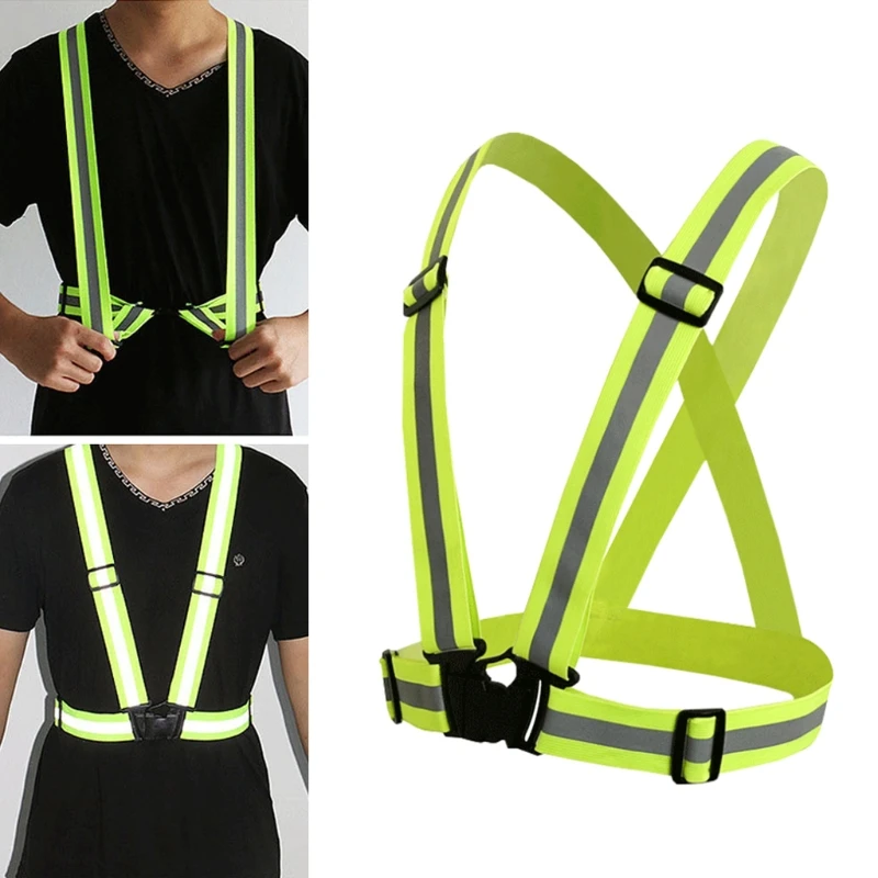 

High Visibility Neon Reflective Belt Safety Vest Fit For Running Cycling Sports 77HF