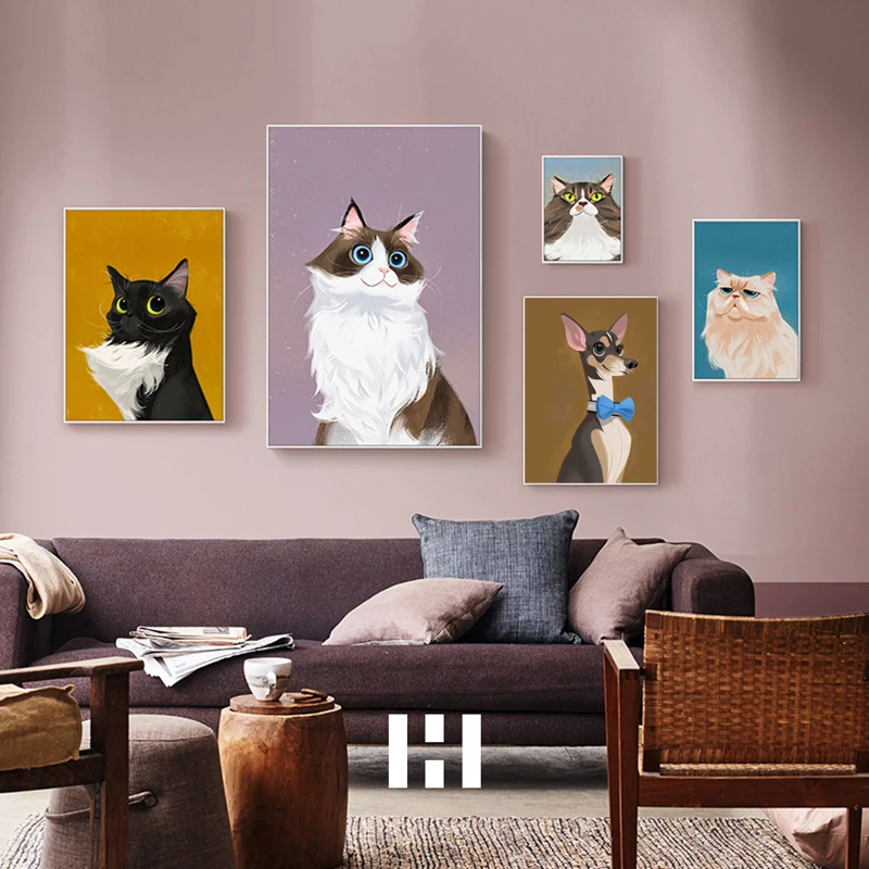 Современный светлый роскошный Милый Постер в скандинавском стиле с животными
