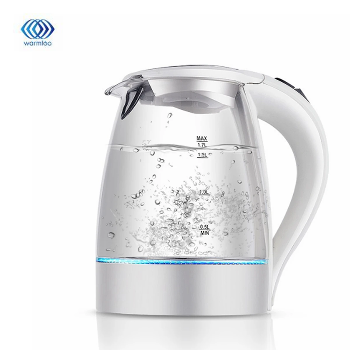 1.7L 2200W светодиодный подсветкой Стекло чайник электрический быстрорастворимый