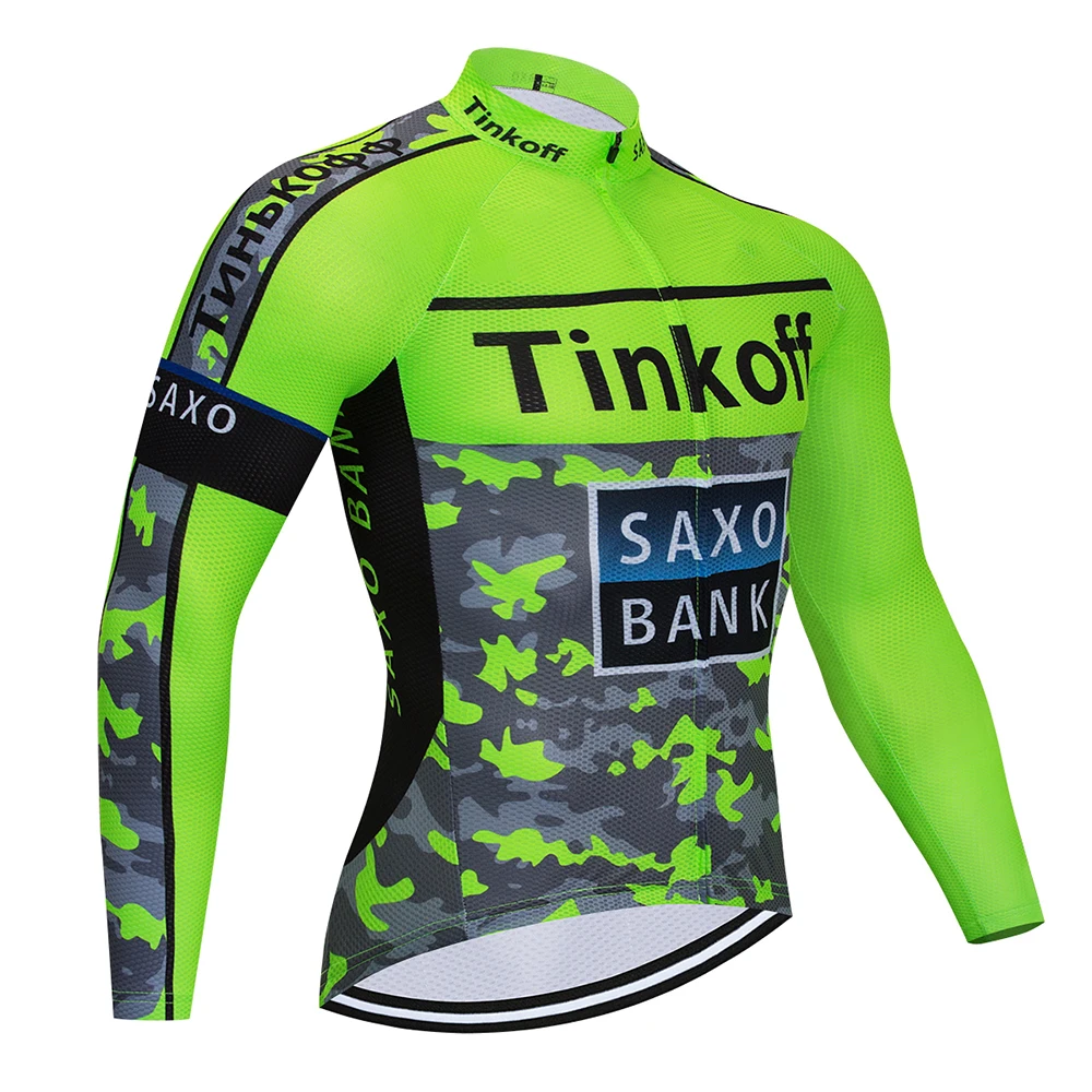 Cycling jersey Tinkoff длинный рукав Велоспорт Джерси Брюки Велосипедный спорт Велоспорт осенняя одежда комплект одежды Ropa Ciclismo 19D силикон - Цвет: Cycling jersey