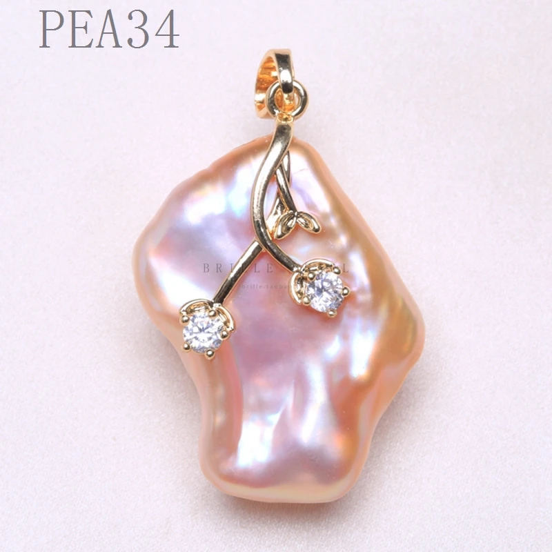 Ручная работа естественный неправильной формы жемчужная подвеска квадратный