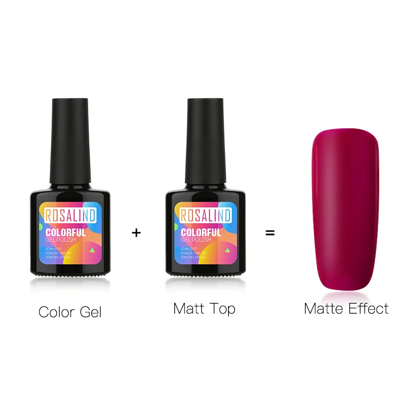 ROSALIND Matt Nail Gel Polish Fresh Color Semi Permanent UV Soak off Varnish White Manicure Art Hybrid Nails | Красота и здоровье