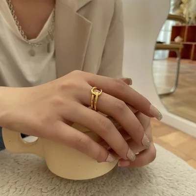 

Knot Opening Ring For Women Simple Cold Style Ring Personality Exquisite Girl Birthday Gift 2021 New Leisure Temperament Style