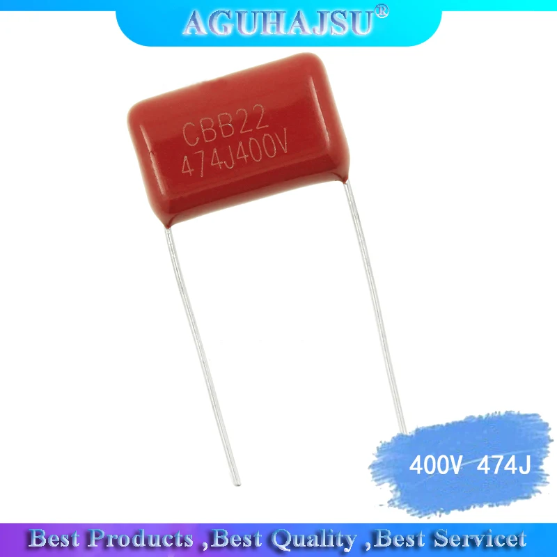 10 шт 400V 474J 0 47 мкФ CBB 22 Крышка 15 мм расстояние ноги все новые продукты|Конденсаторы|