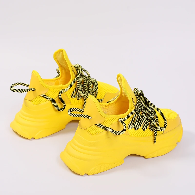 Женские массивные кроссовки повседневная обувь желтые белые 2020 | Обувь