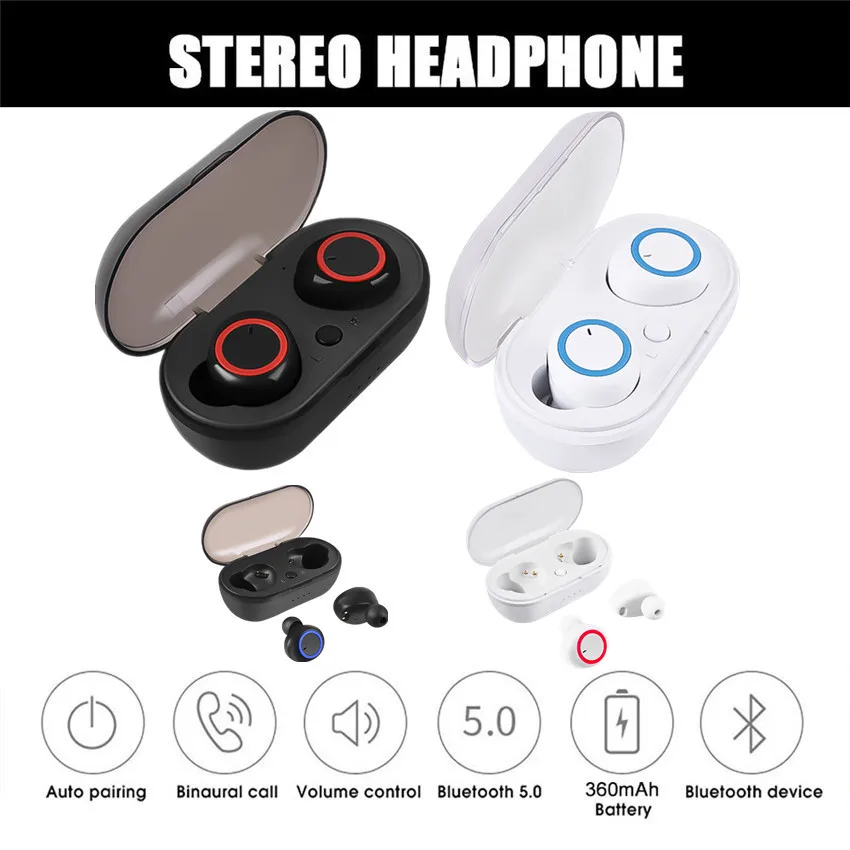 Беспроводной автомобильный комплект Bluetooth 5 0 мини наушники бас гарнитура