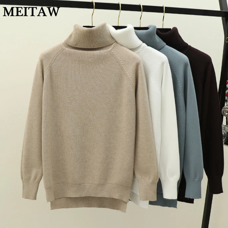 Водолазка женский зимний теплый свитер Джемперы 2019 повседневные однотонные с