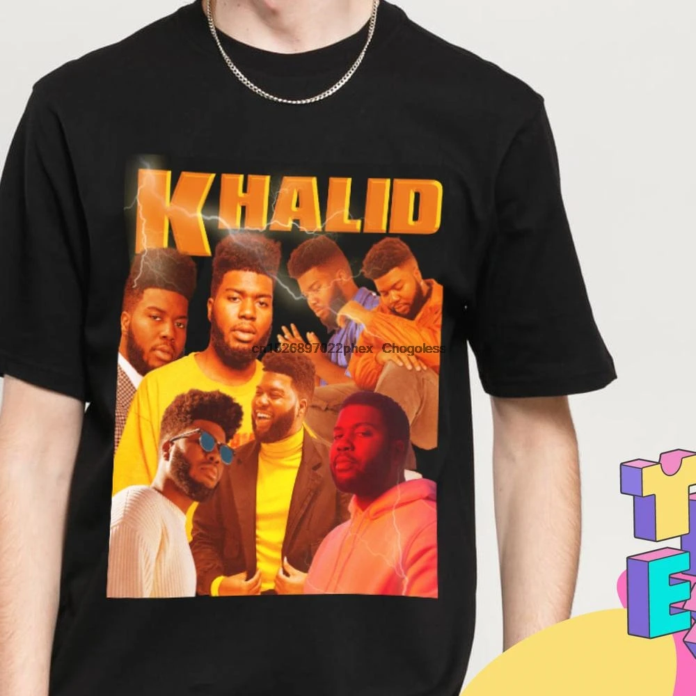Футболка Khalid унисекс Винтажная футболка с ремешком капельный наряд Постер