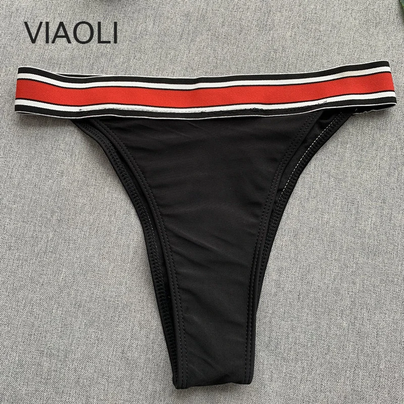 Бикини Новые сексуальные черные полоски Стринги бандажный купальник женский