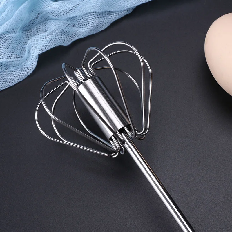 

JOYLIVE Handheld Stainless Steel Semi-automatic Eggbeater Manual Eggbeater Push-type Eggbeater Rotary Eggbeater Mixer