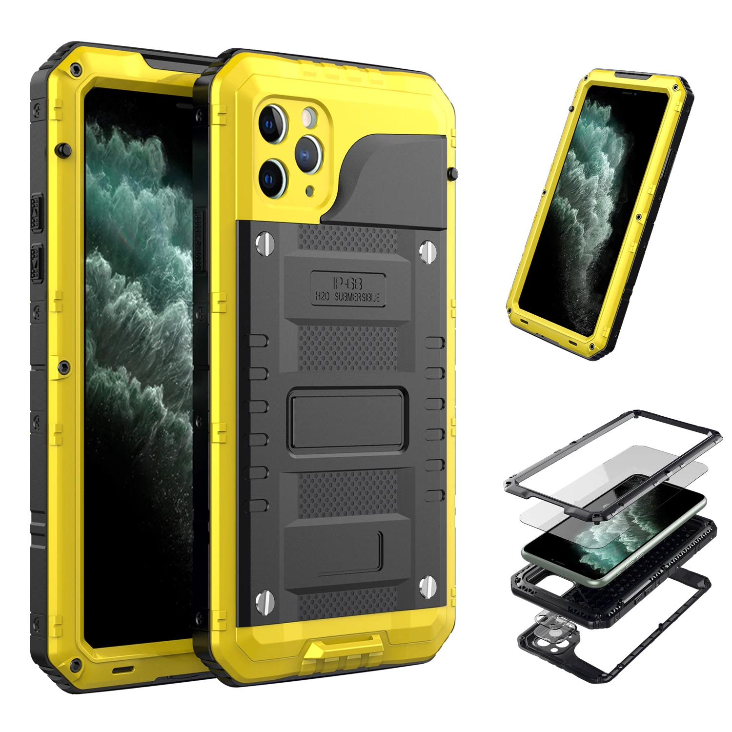 

Waterproof Case Shockproof Dustproof Dirtproof Cell Phone Case For iPhone 6 7 8 11 xs xr s plus SE2 pro max