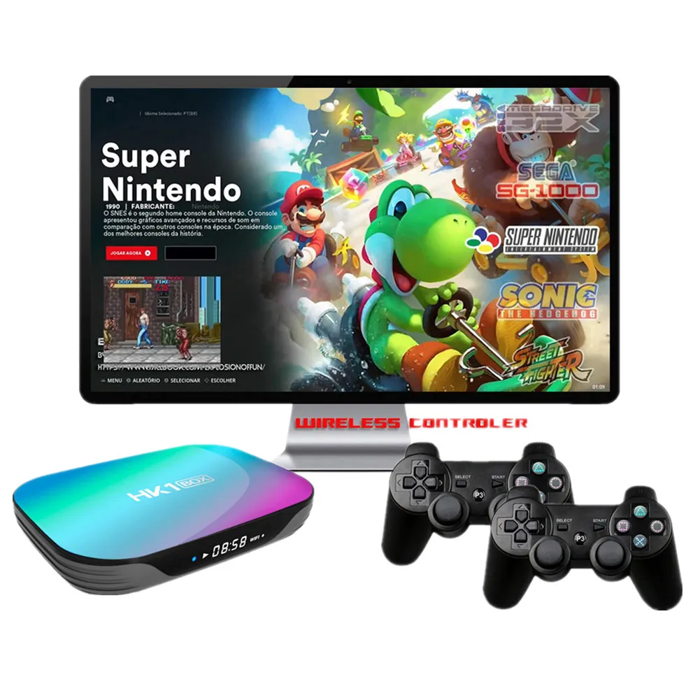 

Ретро консоль для видеоигр HK1 X Max, 4K, HD, для SS/PSP/PS1/N64/SNES, 45000 классических игр, ОЗУ 4 Гб, Android TV 9,0