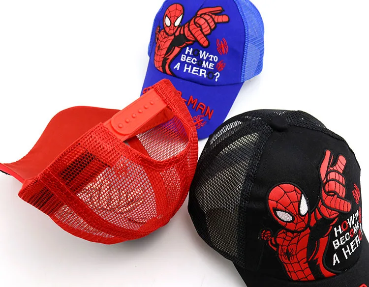 39 цветов, шапки для маленьких мальчиков и девочек, SPIDER-MAN хлопковая детская бейсбольная кепка с вышитыми героями мультфильмов, Кепка в стиле хип-хоп для мальчиков и девочек, бейсболка