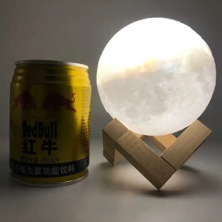 10cm Rambery Moon Lamp 3D Printing Night Light Rechargeable 3 Color Faucet Lights 16 Color Changing Remote Control Lamp LED Moon Sun - Цвет: 10cm