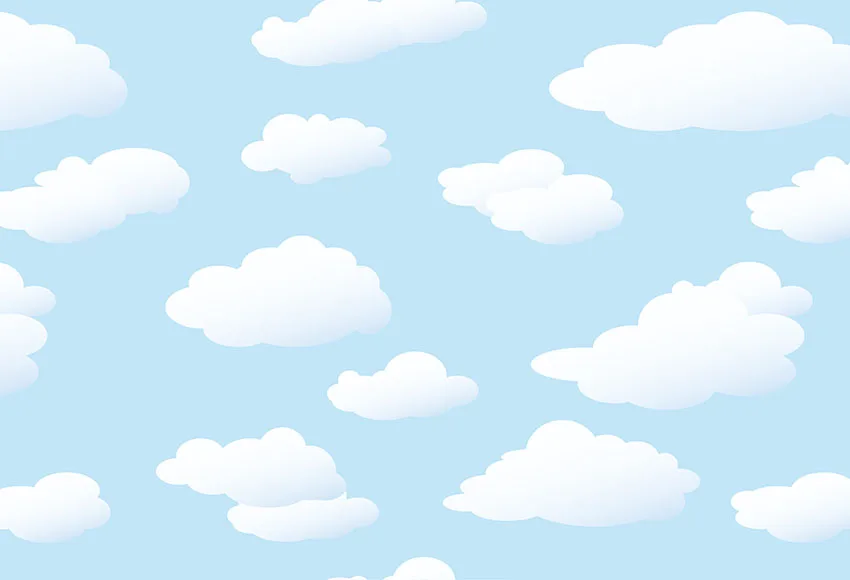 

7x5FT Beautiful Abstract Light Blue Sky White Clouds Cartoon Custom Photo Studio Backdrop Background Vinyl 220cm X 150cm