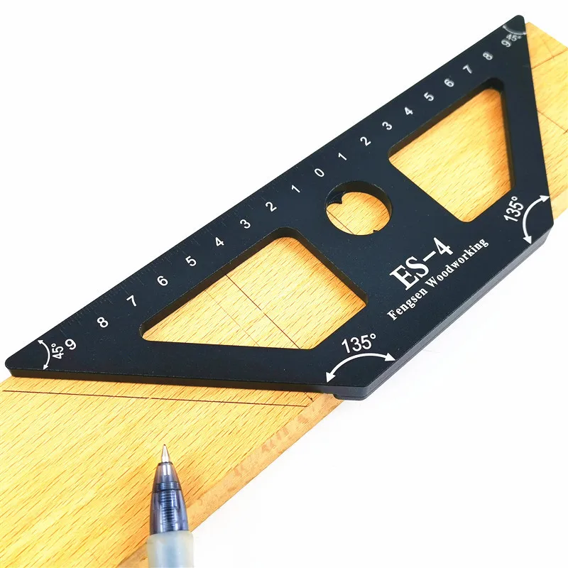 

Woodworking Line Scribe Ruler Aluminum Alloy Multi-angle Gauge Divider Calipers Measuring Tools 45 Degree Scribe ES-4
