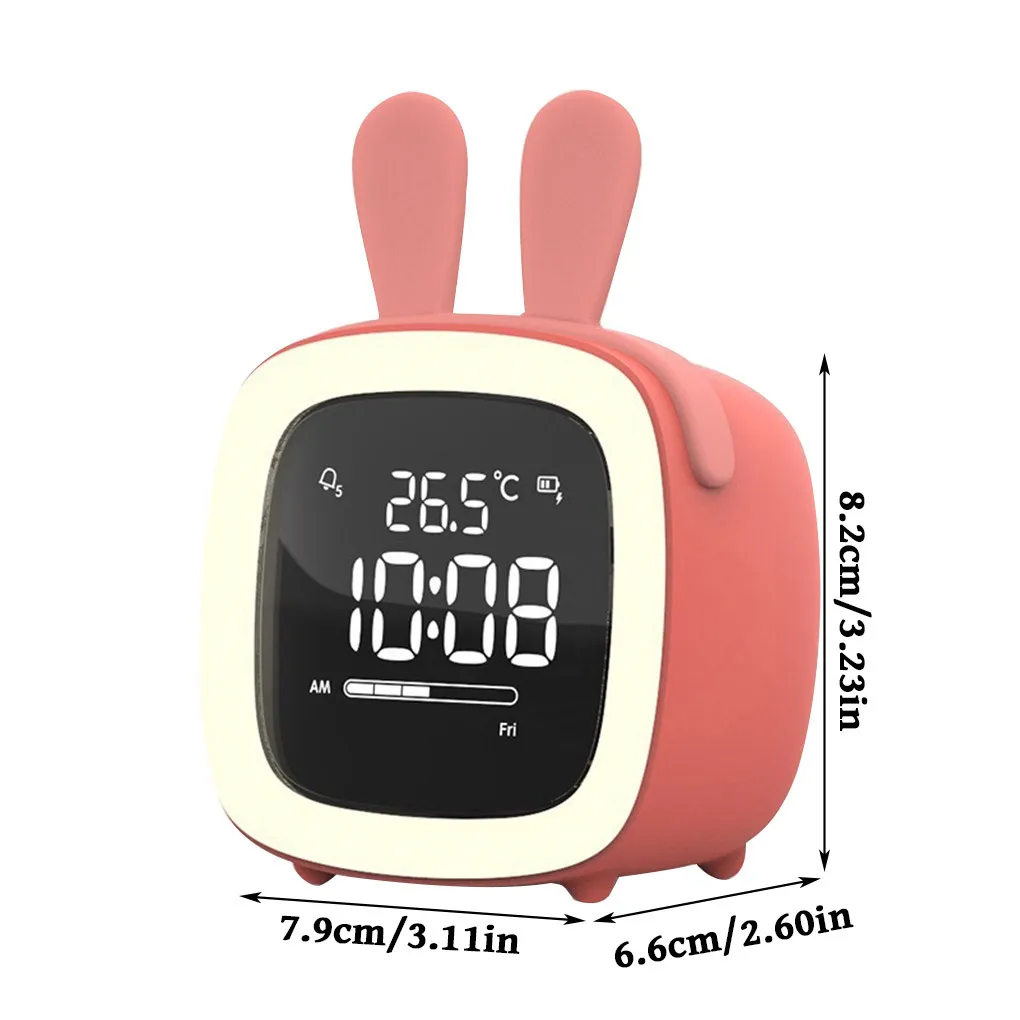 

Cartoon Mini Alarm Clock Alarm Clock Cute-TV Night Light Alarm Clock for Children Clock Rechargeable Digital Lighting Lamp