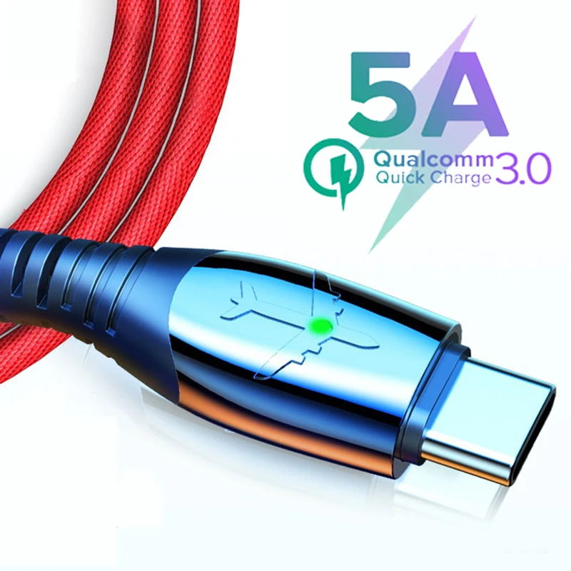 

5A Fast Charging USB Cable Quick Charger Micro USB Type C Cable For Xiaomi Redmi Note 9 Huawei Honor Oneplus Mobile Smart Phone
