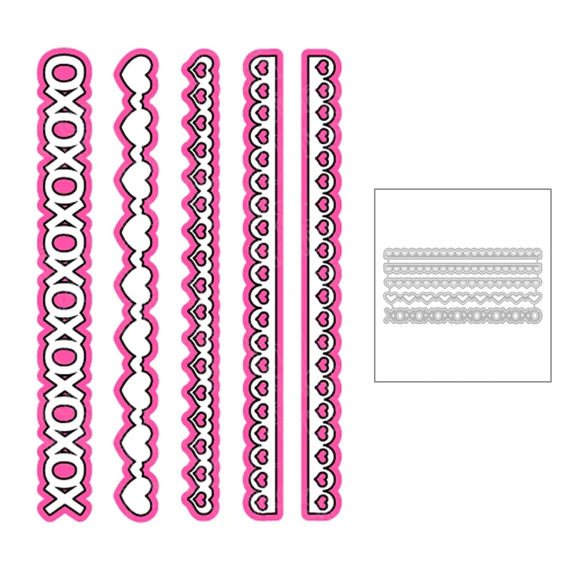 

Новинка 2020, металлические Вырубные штампы с кромкой для творчества, тиснение, сердце, кружевное украшение, фоторамка, поздравительная откры...