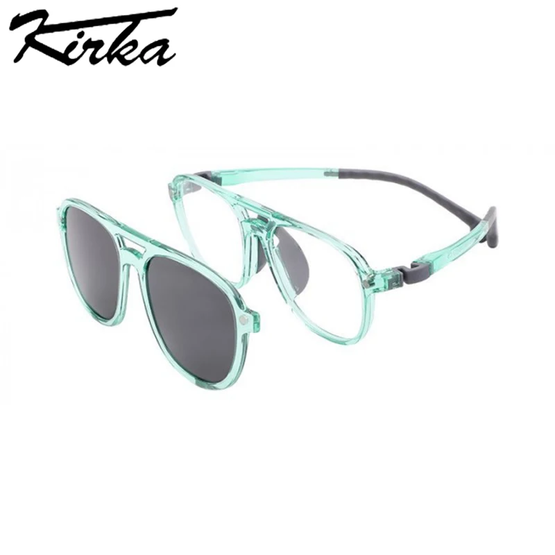 

Kirka TR90 Flexible Sunglasses for Kids Clip-on Protected Eyeglasses gafas de so 2 using Sun glasses UV Protect Child Sunglasses