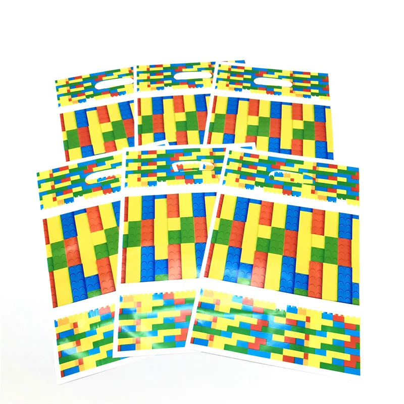 

81Pcs Building Block Birthday Party Decorations Supplies Paper Plates Cups Napkins Gift Bag Tablecloth Baby Girls Birthday Party