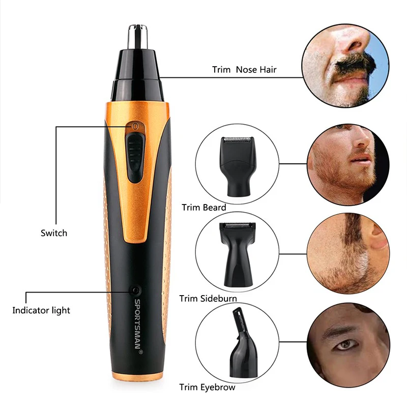Водонепроницаемый триммер для волос в носу 4 1 на лице мужчин бритва носа ушей