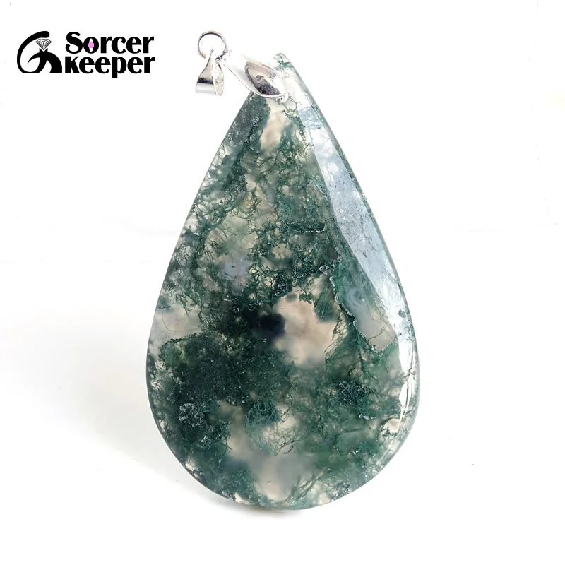 Настоящие натуральные зеленые моховые Агаты подвески подвеска в виде каменного