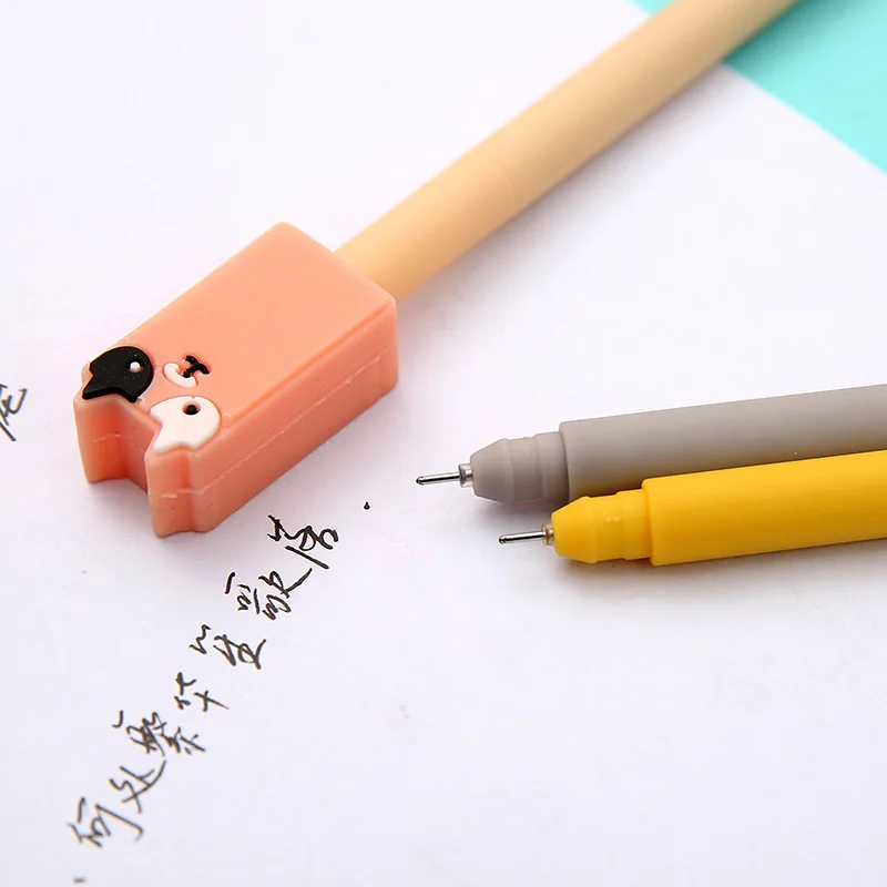 

36 pcs/lot Creative Animal Gel Pen Cute 0.38 mm black Ink Signature Pens Promotional Gift Office School Supplies