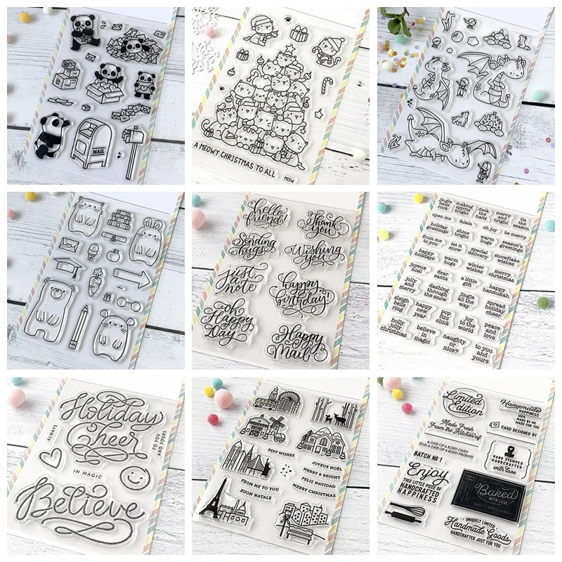 

Популярный бренд, набор прозрачных штампов с животными для искусственных поделок, новинка 2020 06