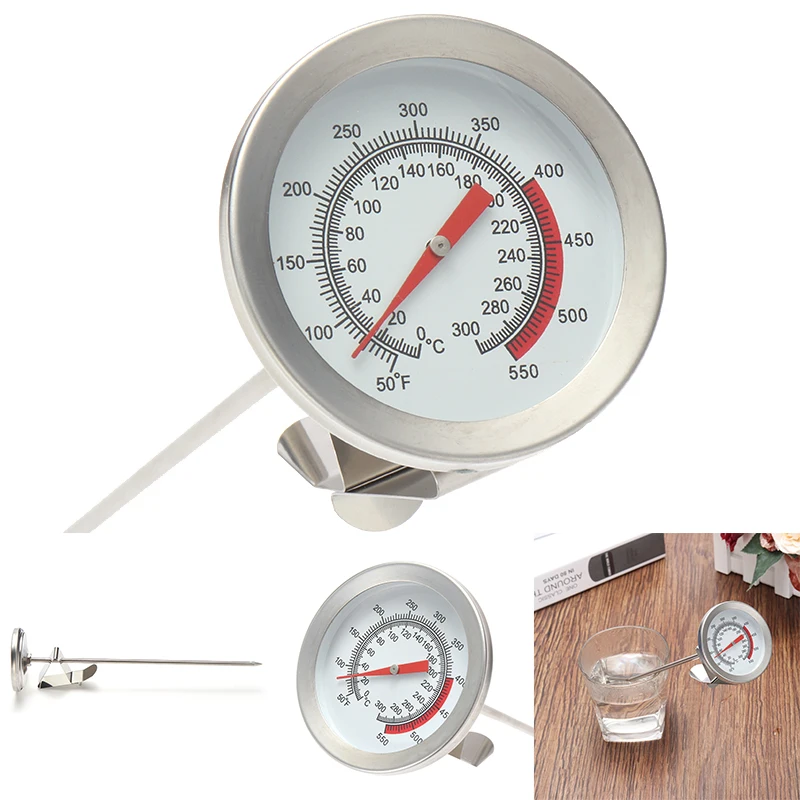 

Portable Probe Thermometer Stainless Steel Food Coffee Milk Frothing Thermometer With Jug Clip Convenient Household Thermometers