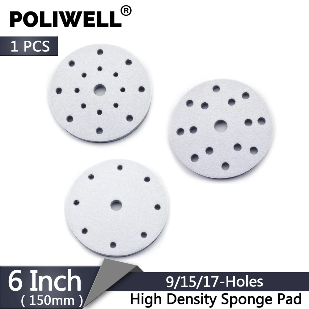 POLIWELL 1 шт. многодырочная губка с высокой плотностью интерфейс коврик для крючка и петли шлифовальный коврик без пыли полировка колодки дисковые подушки