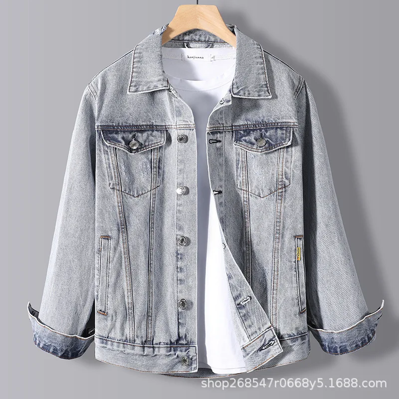 

Denim coat 2021 new spring and autumn Korean fashion handsome student casual jacket men's loose top