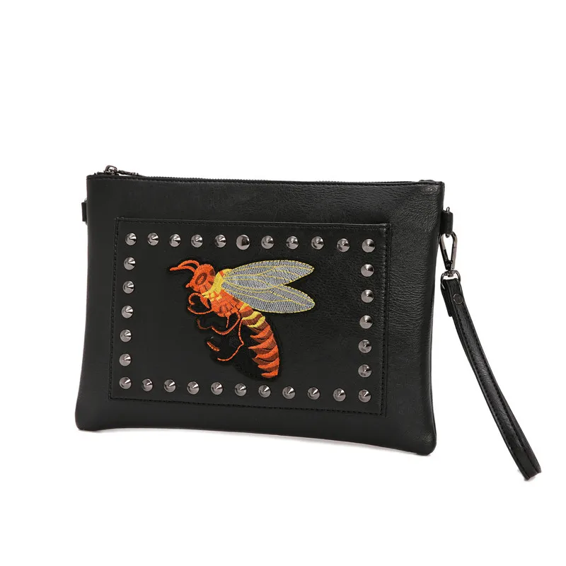 Модные уличные заклепки модные кожаные сумки для захвата молодых мужчин и женщин