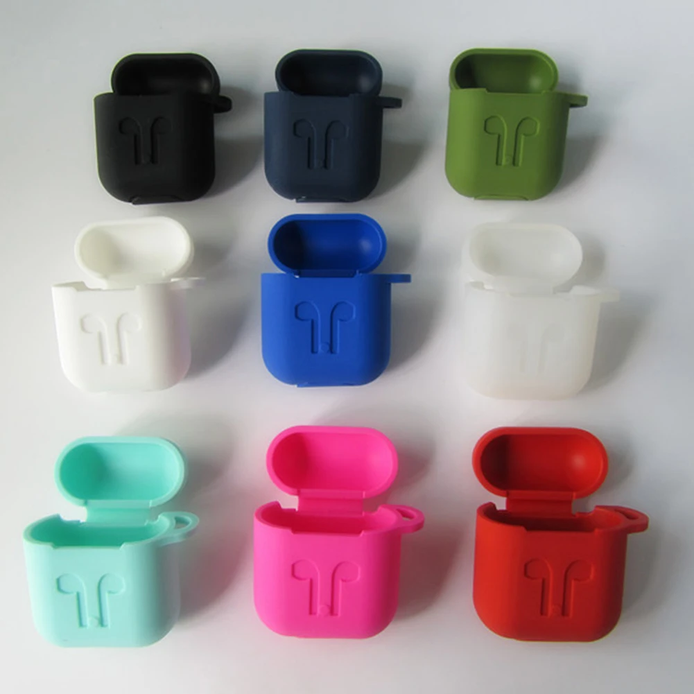 Твердый Цветной силиконовый чехол-футляр с защитой от потери наушников для Airpods |