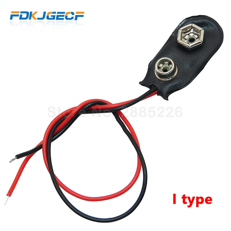 5PCS Experimental 9V Battery Snap Power Cable to DC 9V Clip Male Line Battery Adapter For Arduino Uno R3 DIY Connector T type