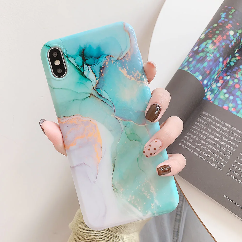 Мягкий силиконовый чехол для iPhone XR XS MAX 11 Pro Max мраморный 6 6S 7 8 Plus X красивый IMD