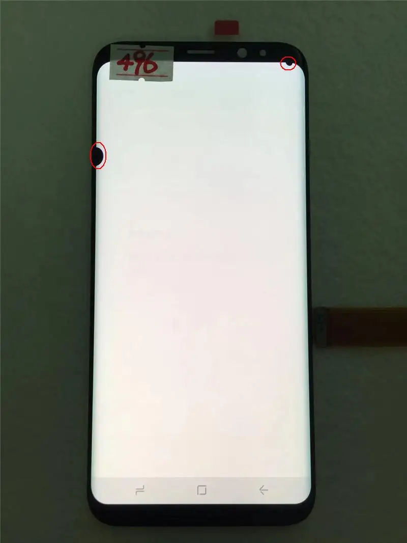 NO.496 Silver Frame Original AMOLED with frame for Samsung Galaxy S8+ PLUS G955A G955U G955F G955V LCD display touch screen assembly with dots - Цвет: NO.496 Silver Frame