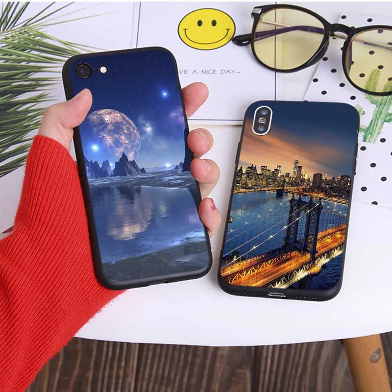 Для iPhone 7 11 pro max XR X 6S 8 XS MAX 6 plus SE 5S Мягкий силиконовый чехол для телефона городской