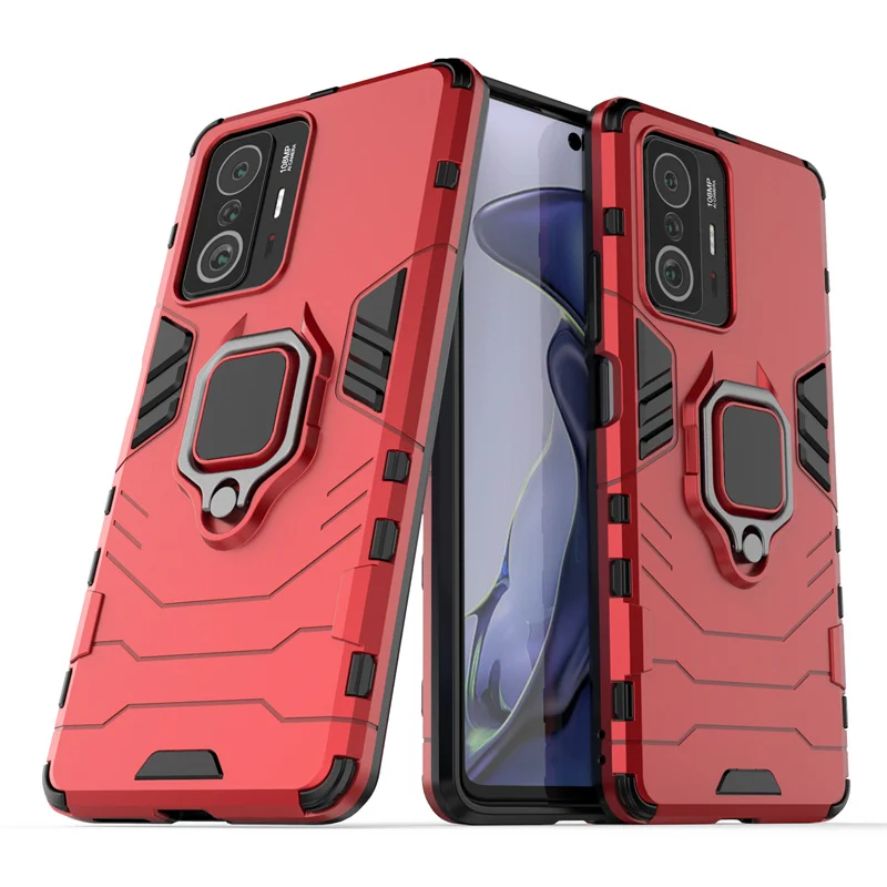 Holder Cover For Xiaomi Mi 11T Pro Case For Mi 11T Pro Capas Back Shockprook Bumper Magnetic Metal Case For Mi 11T Pro Fundas