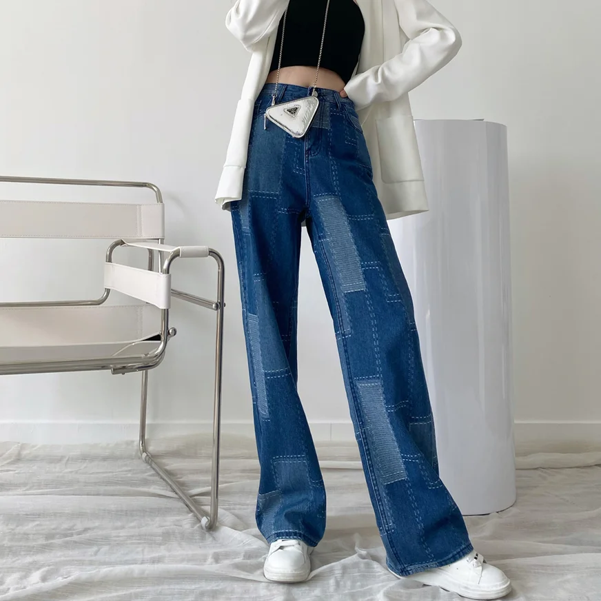 

Джинсы женские с широкими штанинами, 160-180 см