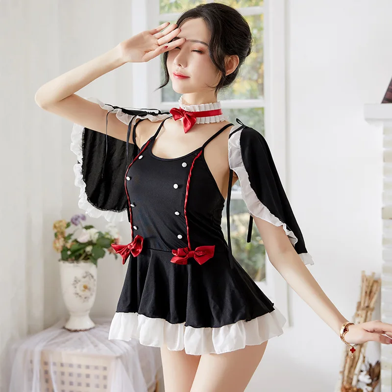 

Bow Lace Cosplay Maid Uniform Lingerie Sexy Underwear Sexy lenceria Erotic lingerie Sheer Halloween Role Play Costumes