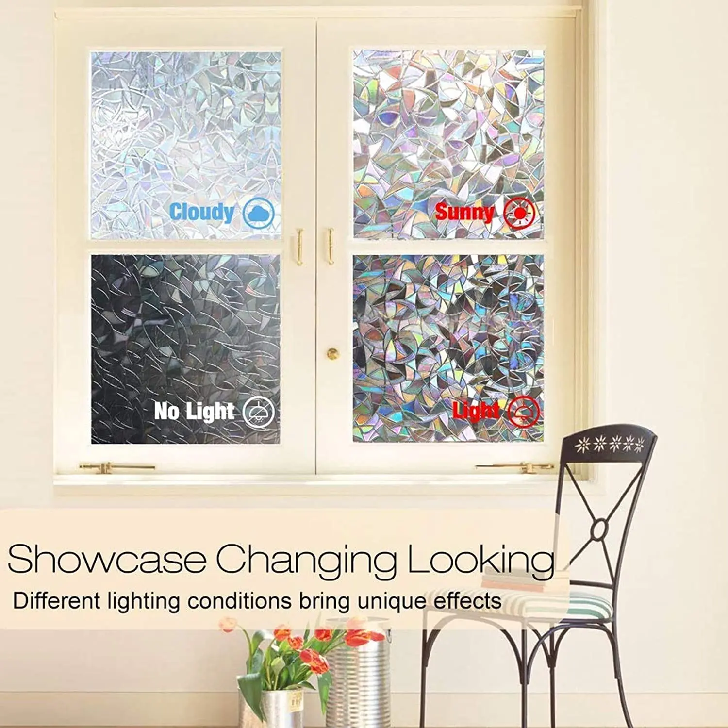 Радужная 3d-пленка на окна виниловые наклейки для витража антистатические